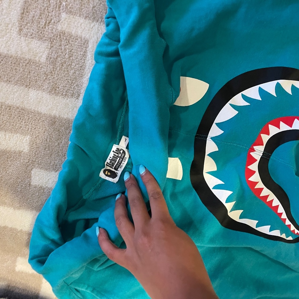 Authentic Bape Solid Shark Beach/Sweat Shorts Blue - image 8